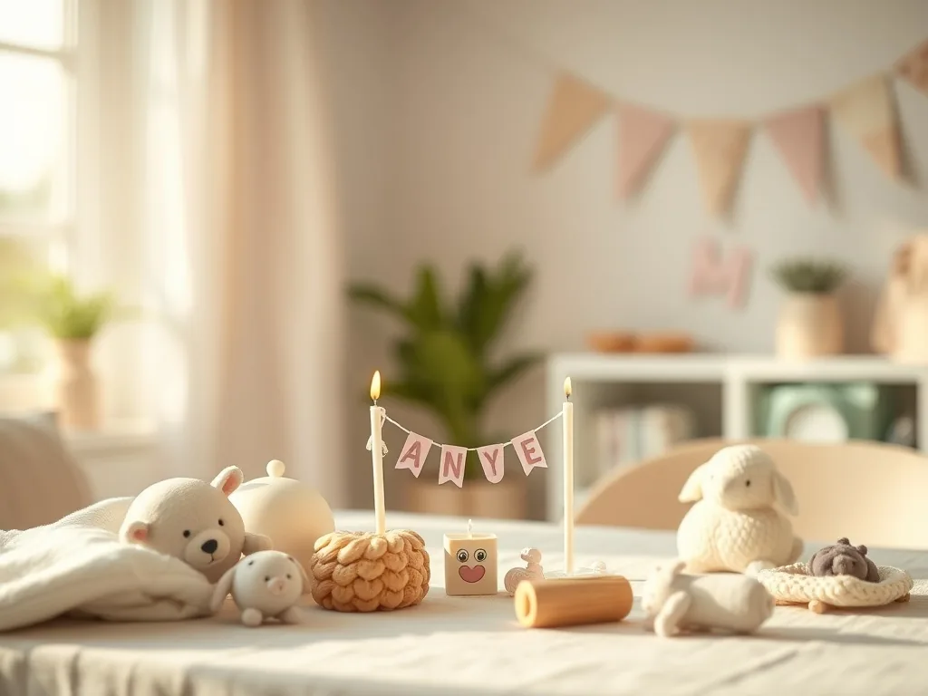 Une table d'anniversaire décorée avec des éléments faits main et de la récupération, sans plastique ni ballons.