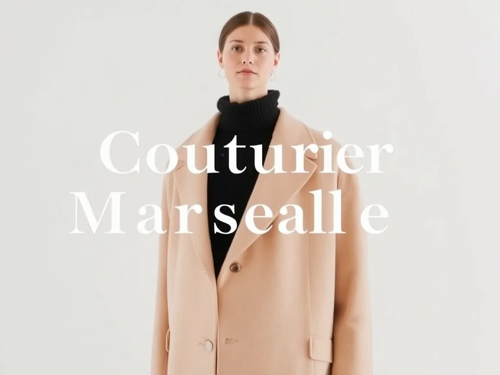 Couturier marseillais ajustant un ourlet pendant qu’un enfant joue près du mannequin